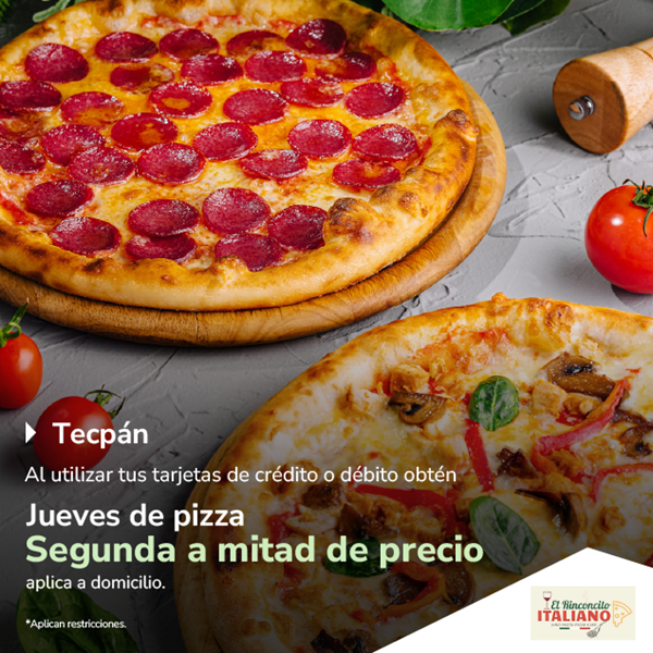 Foto de Rinconcito Italiano Tecpán te da la segunda pizza a mitad de precio en ordenes para levar.