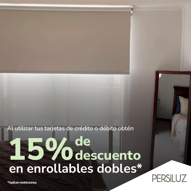 Foto de En Persiluz obtén 15% de descuento en enrollables dobles.