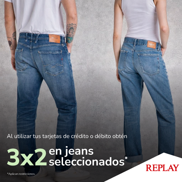 Foto de Replay Jeans 3x2 en productos seleccionados.