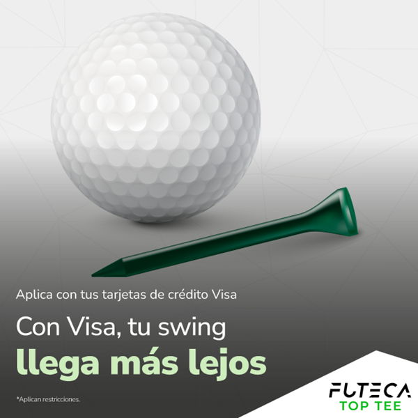Foto de Al pagar con tus tarjetas Visa en Futeca tu swing llega más lejos