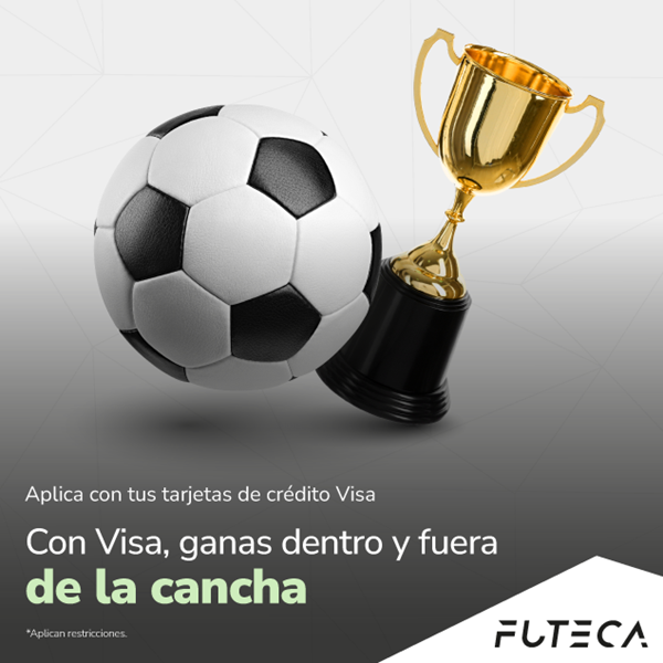 Foto de Al pagar con tus tarjetas Visa en Futeca Canchas Obtienes