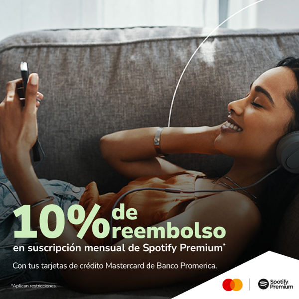 Foto de 10% de reembolso en Spotify Premium con Mastercard.