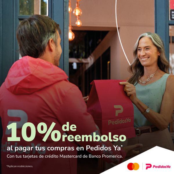 Foto de Disfruta de un 10% de reembolso en la App de Pedidos Ya con Mastercard