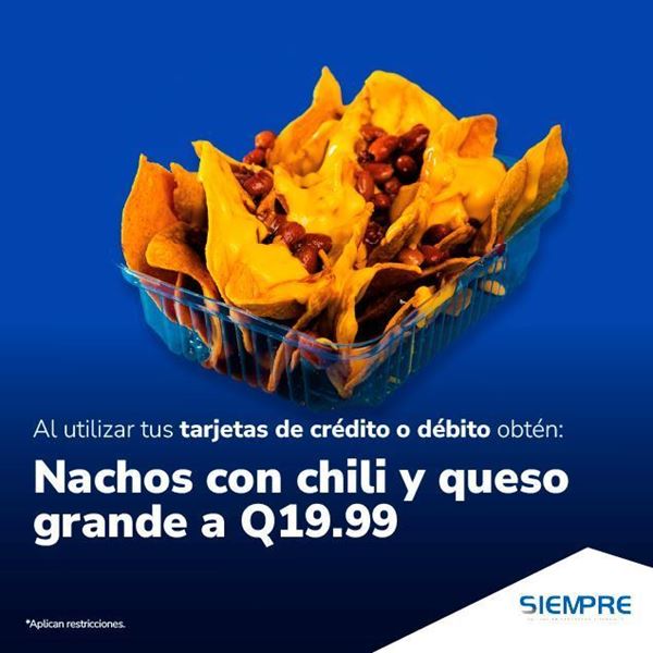 Foto de Nachos con chili y queso  grande a Q19.99 en Tiendas de conveniencia Siempre