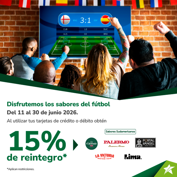 Foto de 15% de reintegro en sabores del Futbol Sudamericanos