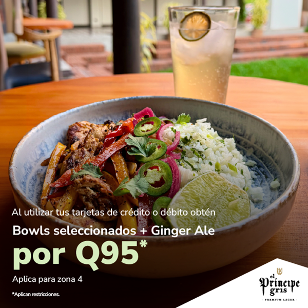 Foto de El Príncipe Gris Bowl Lunch + Ginger Ale por Q95.