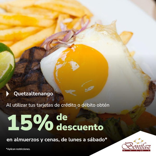 Foto de Hotel Pensión Bonifaz 15% de descuento en almuerzos y cenas.