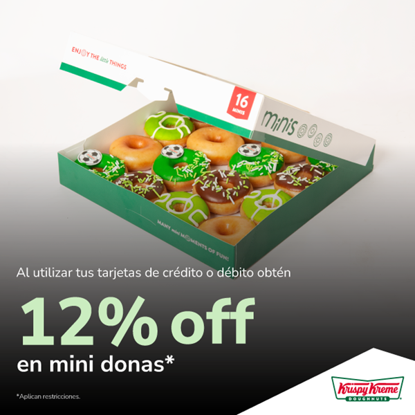 Foto de Krispy Kreme 12% off en mini donas.