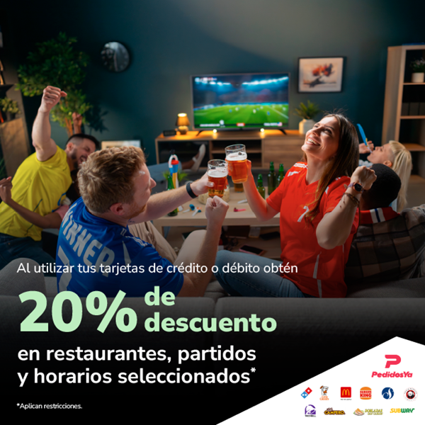 Foto de 20% de descuento en PEDIDOS YA