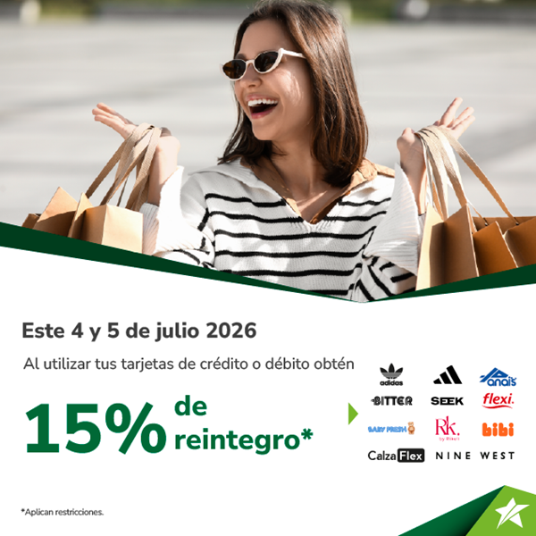 Foto de 15% de reintegro en ADIDAS ORIGINAL, ADIDAS PERFORMANCE, ANAIS, BITTER, SEEK, FLEXI, BABY FRESH, RIKELI, BIBI, CALZA FLEX Y NINE WEST.