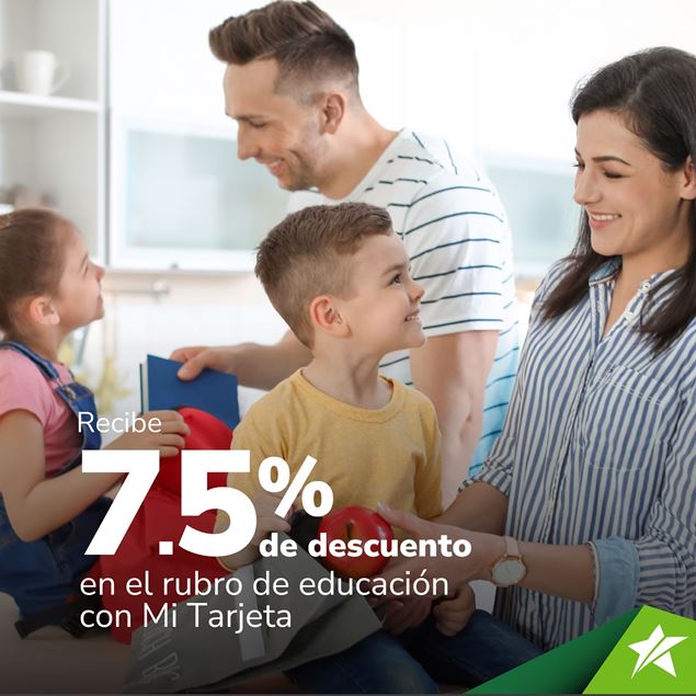 7.5% en el rubro educacion con MiTarjeta