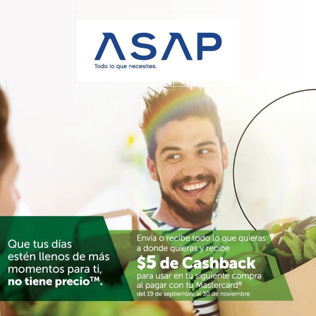 Foto de Recibe $5.00 de Cashback al pagar con tus tarjetas de crédito en Asap