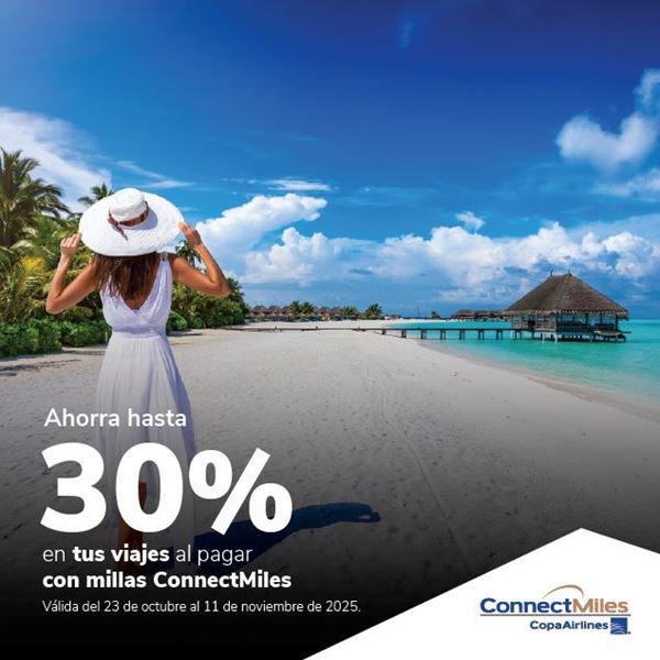 CONNECTMILES 30% DE DESCUENTO EN MILLAS